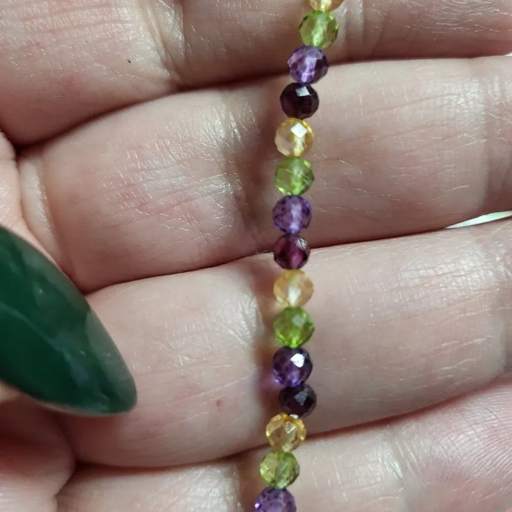 Multi Gemstone Sterling Silver Bracelet